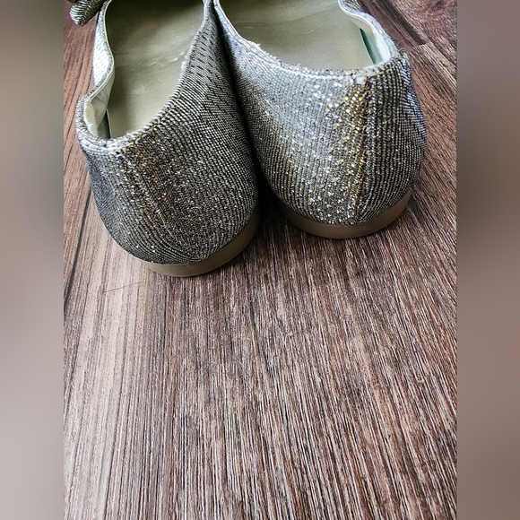 Women's Holiday Ballet Flats Bow Sparkle Flats Size Eight - Picture 4 of 7